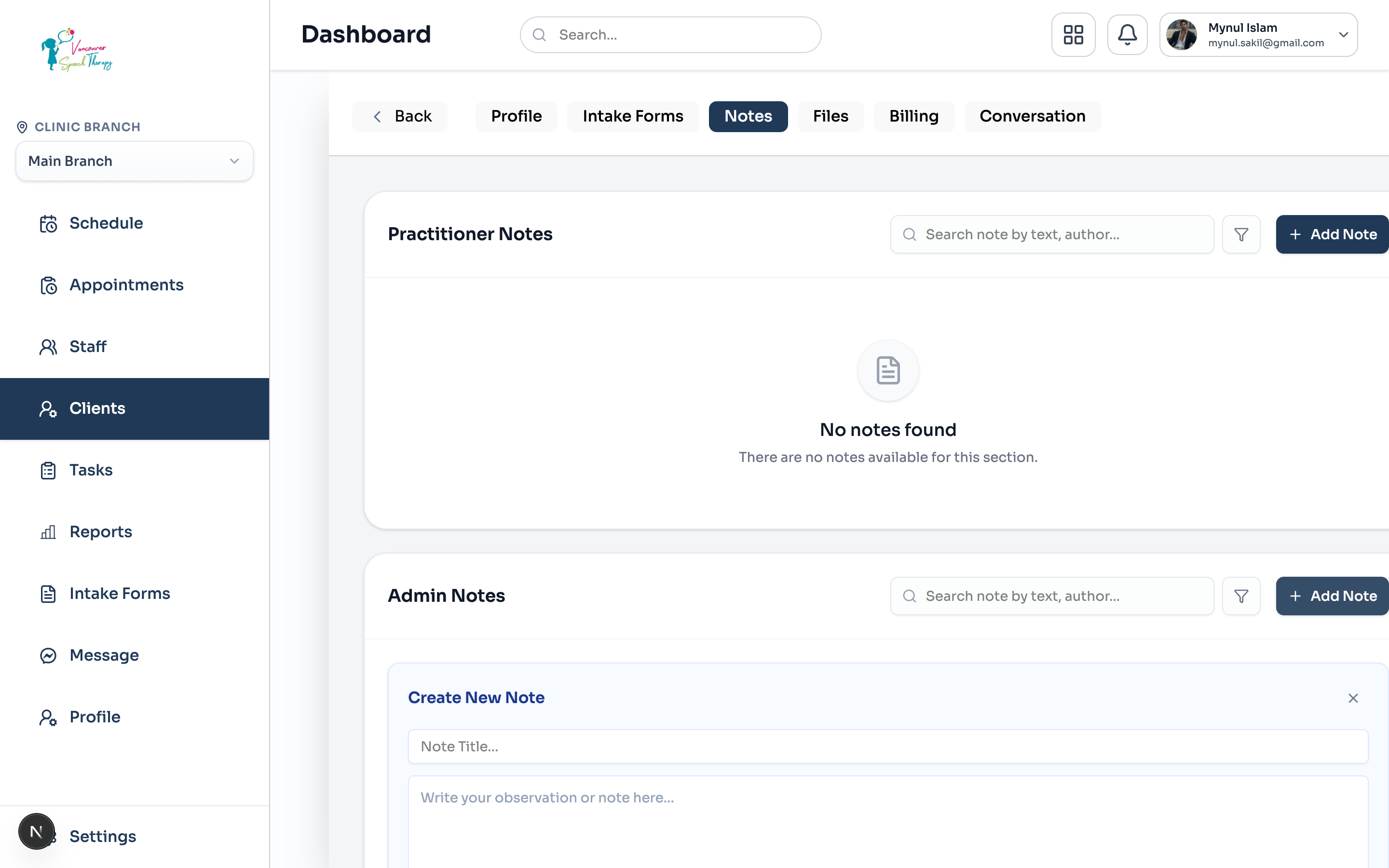 Confidential Admin Note creator designed for internal clinic operations, billing memos, and scheduling flags.